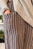 Vivienne Plaid Shelby Barrel Pant Chocolate & Teal