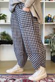 Vivienne Plaid Shelby Barrel Pant Navy & Oat