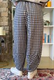 Vivienne Plaid Shelby Barrel Pant Navy & Oat