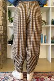 Vivienne Plaid Shelby Barrel Pant Ochre & Chocolate
