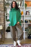 Vivienne Plaid Shelby Barrel Pant Olive & Olive