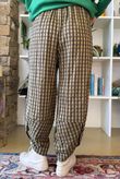 Vivienne Plaid Shelby Barrel Pant Olive & Olive
