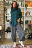 Vivienne Plaid Shelby Barrel Pant Petrol & Ochre