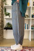 Vivienne Plaid Shelby Barrel Pant Petrol & Ochre
