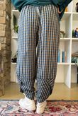 Vivienne Plaid Shelby Barrel Pant Petrol & Ochre