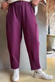 Wall Street Scuba Carrot Leg Trouser Burgundy