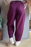 Wall Street Scuba Carrot Leg Trouser Burgundy