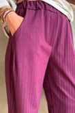 Wall Street Scuba Carrot Leg Trouser Burgundy