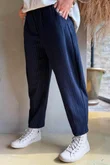 Wall Street Scuba Carrot Leg Trouser Navy