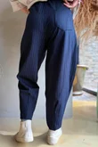Wall Street Scuba Carrot Leg Trouser Navy