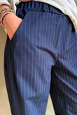 Wall Street Scuba Carrot Leg Trouser Navy