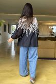 Woodstock Pure Cotton Peasant Blouse Stone Black