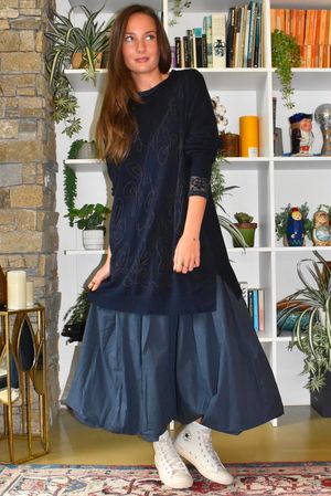 Abbey Longline Knit Navy
