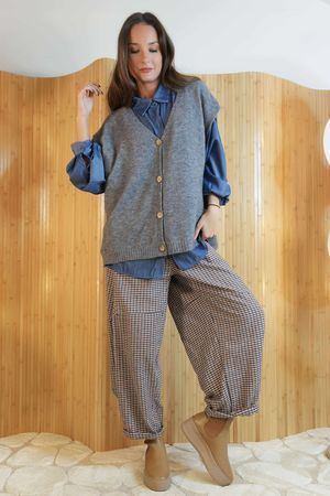 Agetha Stretch Knit Tank Dark Grey Marl /5=