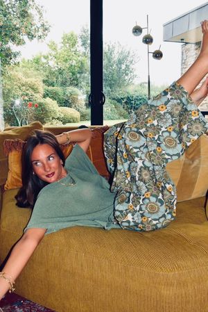 Annie 1972 Shirring Pleat Barrel Pant Sage & Olive