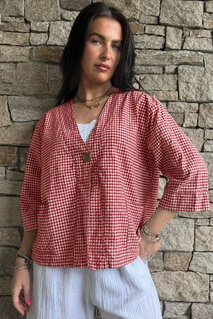 Arbi Gingham Box Jacket Chilli