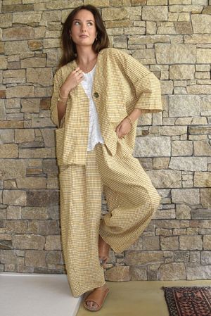 Arbi Gingham Box Jacket Mustard