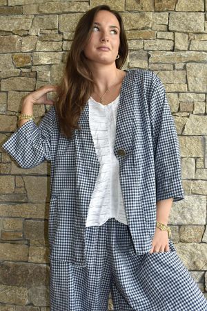 Arbi Gingham Box Jacket Navy