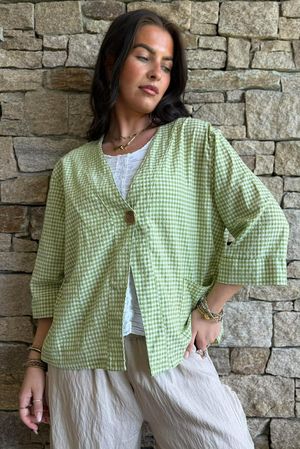 Arbi Gingham Box Jacket Soft Olive