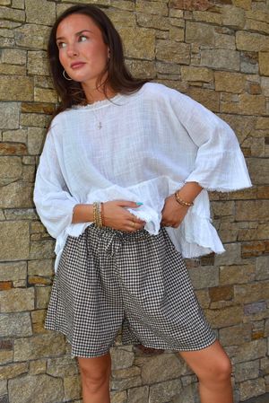 Arbi Gingham Short Chocolate