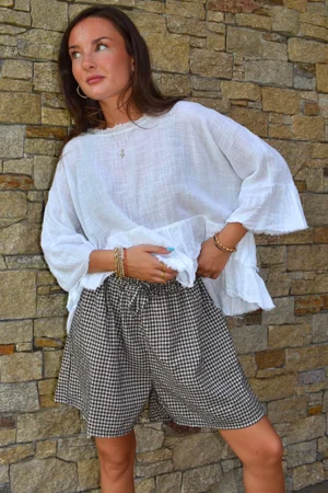 Arbi Gingham Short Chocolate