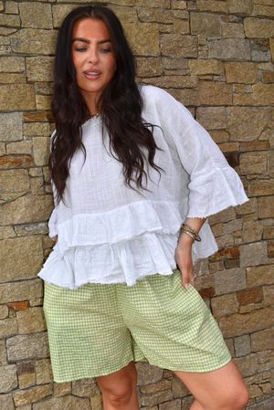 Arbi Gingham Short Soft Olive