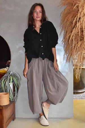Arbi Needlecord Cocoon Blouse Black