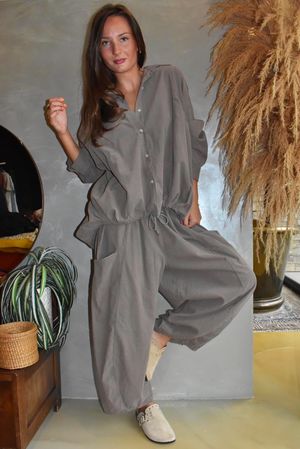 Arbi Needlecord Cocoon Blouse Mocha