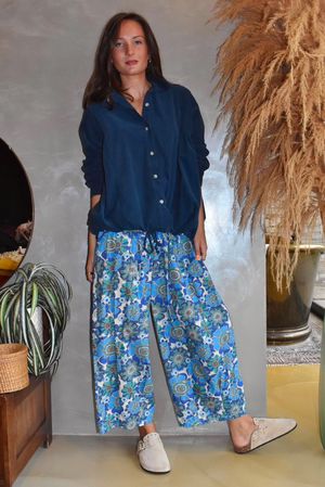 Arbi Needlecord Cocoon Blouse Navy
