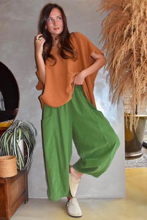 Arbi Needlecord Relaxed Barrel Pant Rio