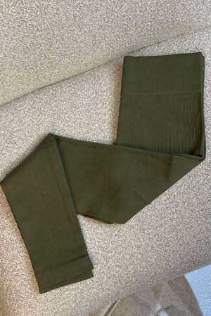 Laundry B Ribbed Compression Sculpt Legging Deep Khaki