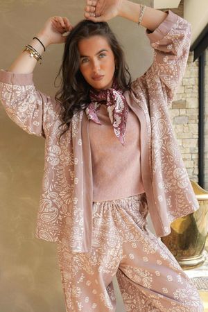 Bandana B Kimono Sweatshirt Jacket Antique Rose
