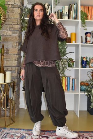 Basso Baby Cord Shirring Genie Pant Coffee Bean
