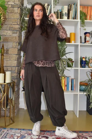 Basso Baby Cord Shirring Genie Pant Coffee Bean