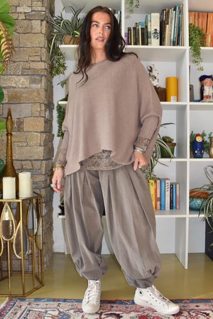 Basso Baby Cord Shirring Genie Pant Earth