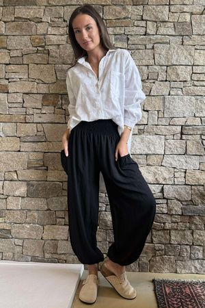 Basso Shirring Balloon Pant Black