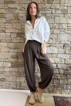 Basso Shirring Balloon Pant Chocolate