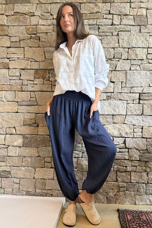 Basso Shirring Balloon Pant Navy