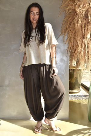 Basso Shirring Genie Pant Chocolate 