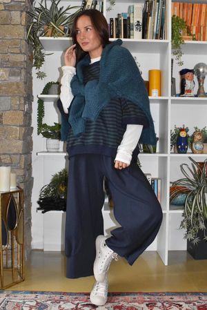 Bennie Quirky Barrel Pant Navy