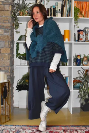 Bennie Quirky Barrel Pant Navy