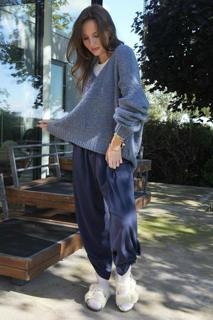 Bertie Boucle Stripe Slouch Knit Denim