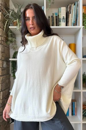 Beyond Terry Oversized Cowl Knit Ecru