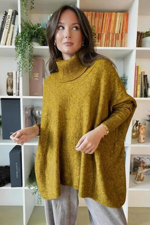 Beyond Terry Oversized Cowl Knit Mucky Mustard