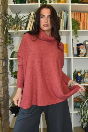 Beyond Terry Oversized Cowl Knit Rhubarb