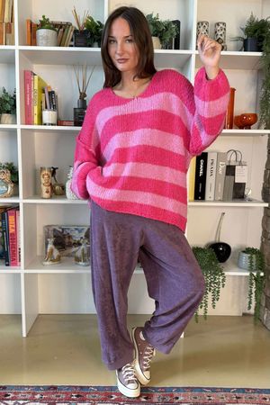 Big Softie Block Stripe Cobain Knit Bubblegum /13