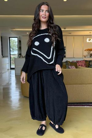 Big Softie Keep Smiling Knit Jumper Black