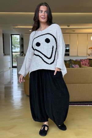 Big Softie Keep Smiling Knit Jumper Stone Marl