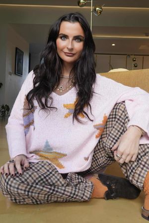 Big Softie Ombre Star Slouch Knit Jumper Ballet