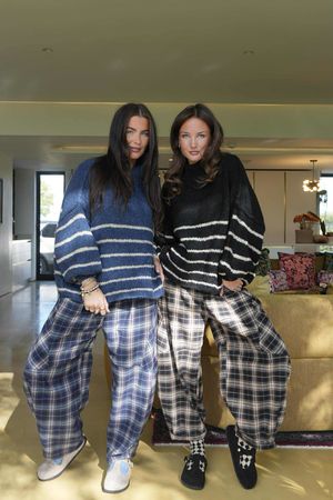 Big Softie Stripe Funnel Grunge Knit Denim **